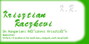 krisztian raczkevi business card